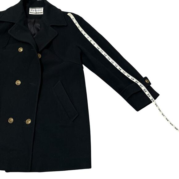 Mackintosh Pure Wool coat Blend Black Pea Size 9 USA Double Breast - Picture 5 of 6